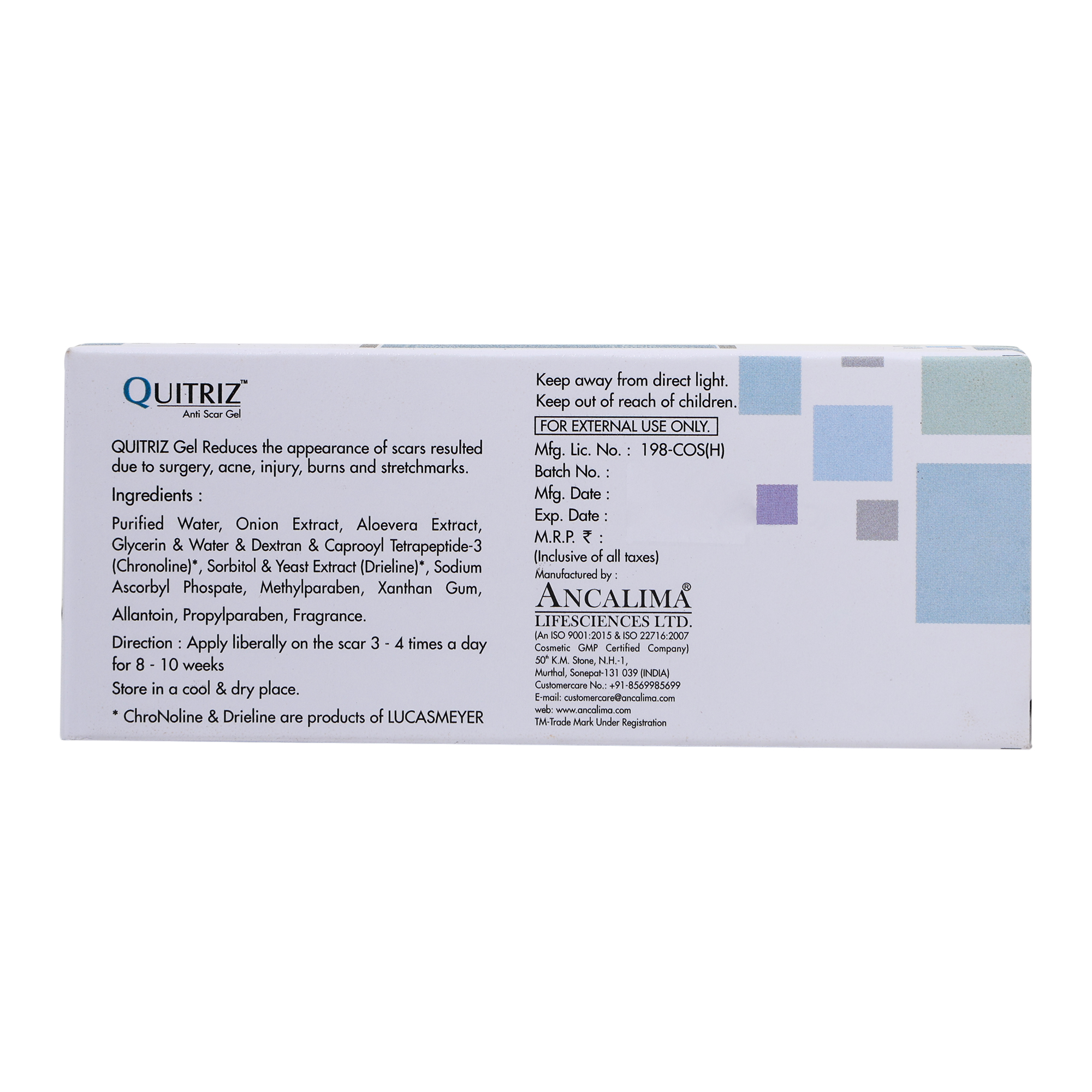 Quitriz Anti Scar Gel 15gm - Gallery Image