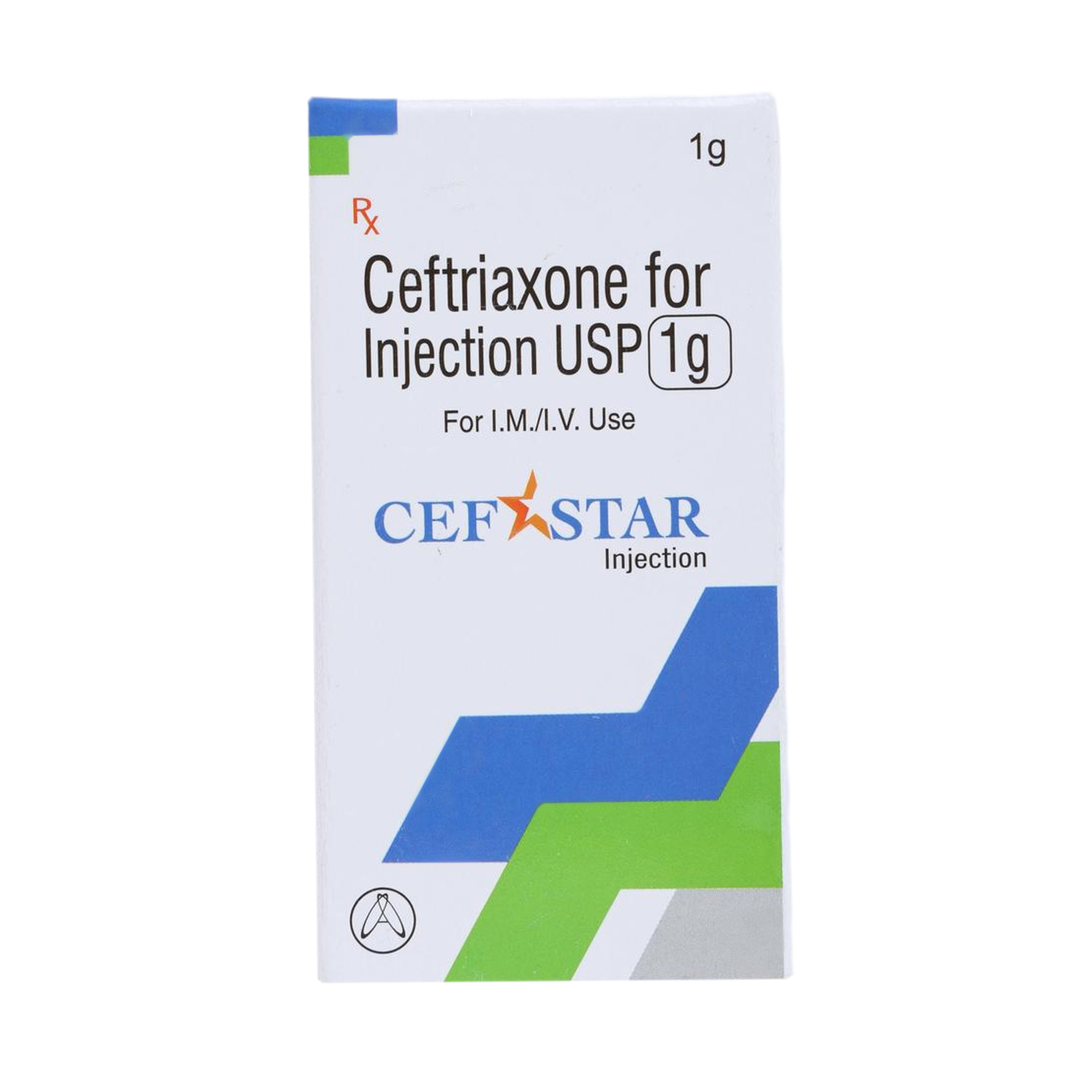 Image of Combipack of Ceftriaxone 1gm with 10ml FFS WFI