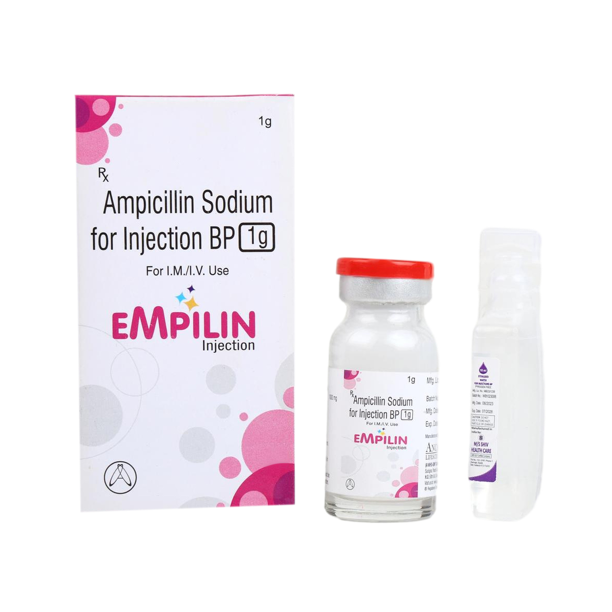 Image of Combipack of Ampicillin Injection 1gm with 10ml FFS WFI