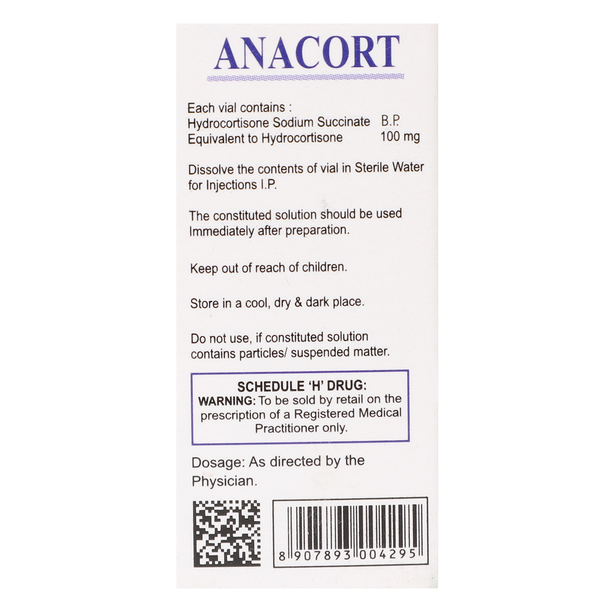 Thumbnail for Hydrocortisone Sodium Succinate Injection 100mg