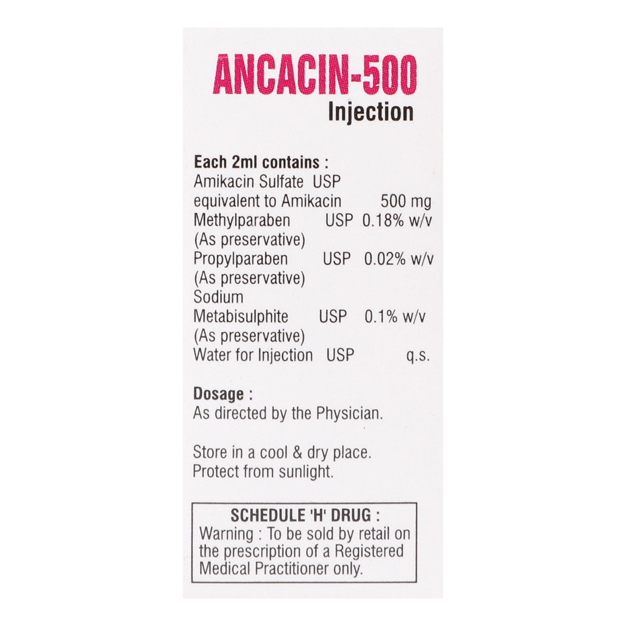 Thumbnail for Amikacin Injection 500mg/2ml